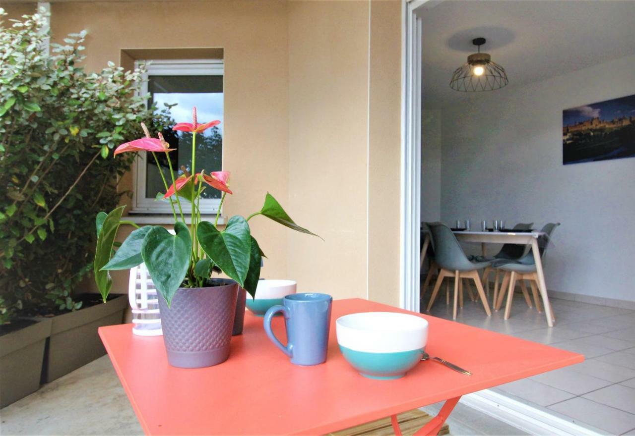Tout Confort ! Calme, Climatisation, Parking Gratuit, Grande Terrasse, Ascenseur, Wifi Carcassonne Exteriör bild
